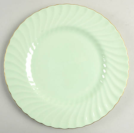 Shell Green and Gold Dinner Plate