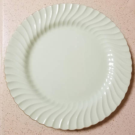 Shell Green and Gold 12" Chop Plate (Round Platter)