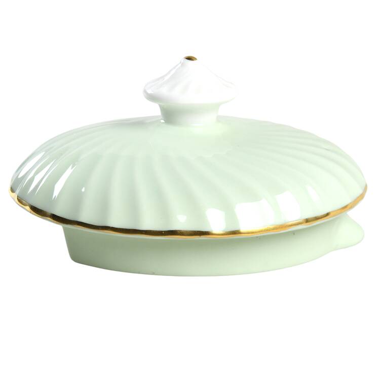 Shell Green and Gold Lid for Teapot