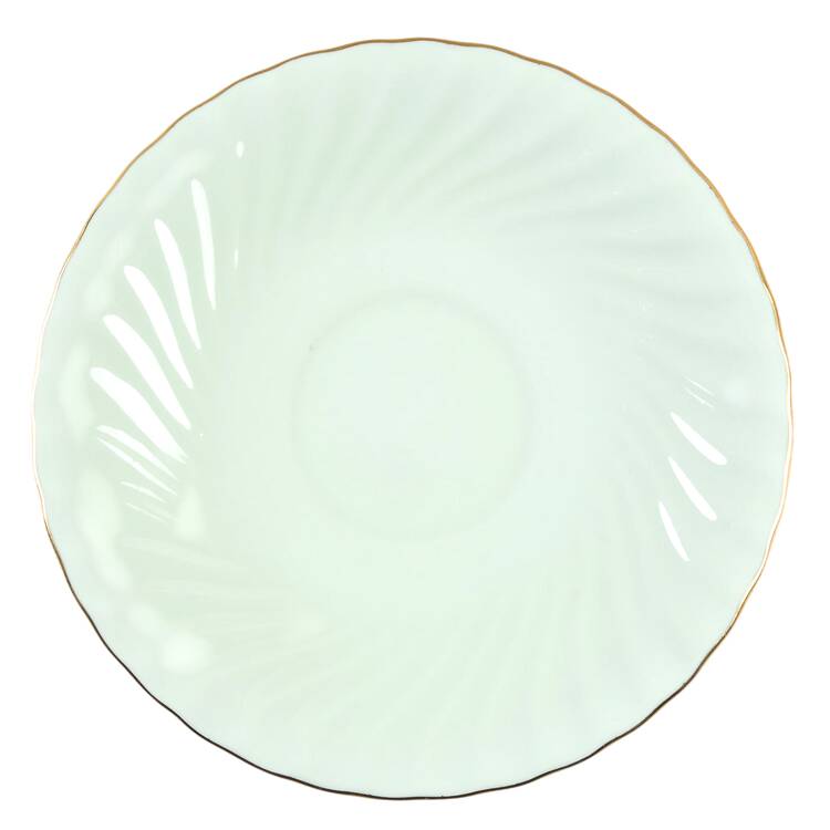 Shell Green and Gold Saucer for Cream Soup Bowl