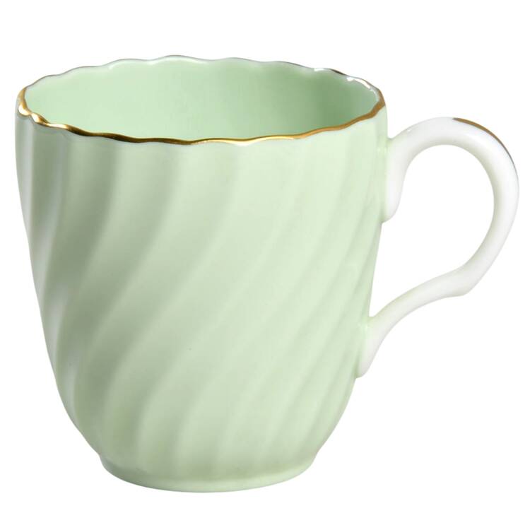 Shell Green and Gold Flat Demitasse Cup