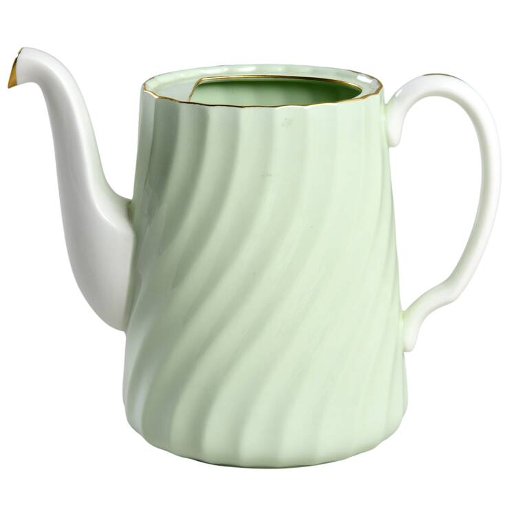 Shell Green and Gold Coffee Pot No Lid