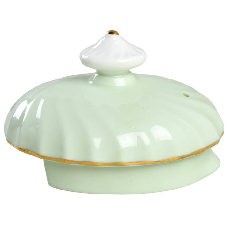 Shell Green and Gold Lid for Coffee Pot