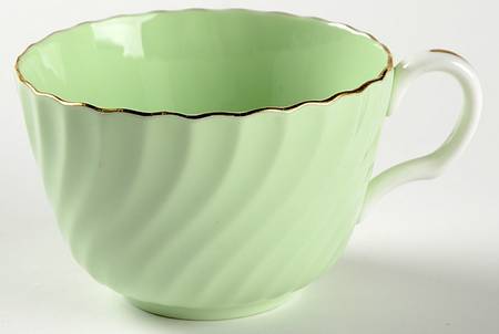 Shell Green and Gold Flat Cup