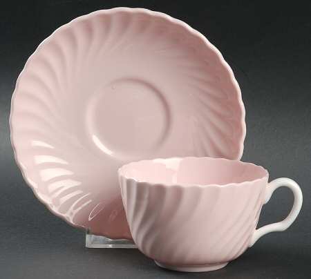 Shell Pink Flat Cup & Saucer Set