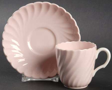 Shell Pink Flat Demitasse Cup & Saucer Set