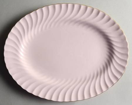 Shell Pink and Gold 12" Oval Serving Platter