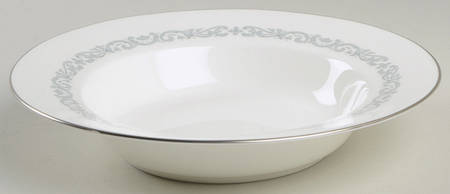 Silver Scroll Rim Soup Bowl
