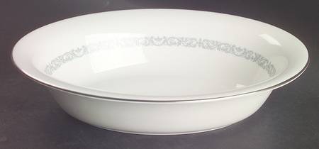 Silver Scroll 10" Oval Vegetable Bowl