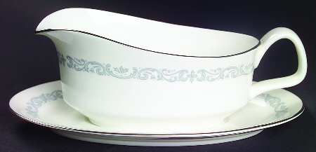 Silver Scroll Gravy Boat & Underplate