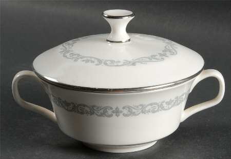 Silver Scroll Sugar Bowl & Lid