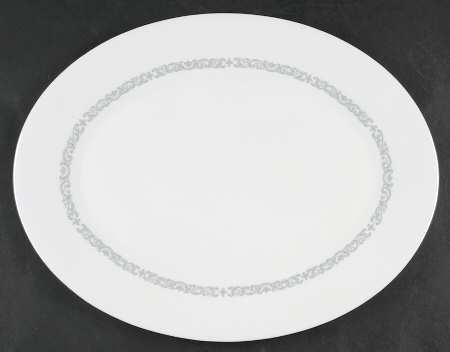 Silver Scroll 15" Oval Serving Platter