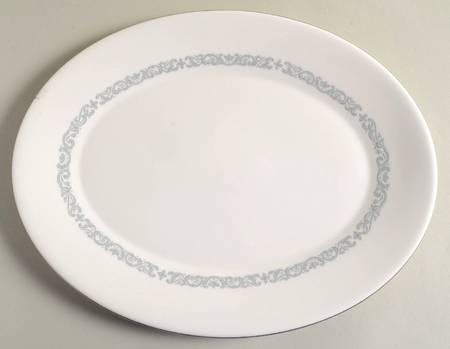 Silver Scroll 12" Oval Serving Platter