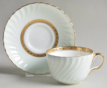 Somerset Green Flat Cup & Saucer Set