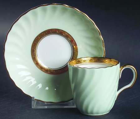Somerset Green Flat Demitasse Cup & Saucer Set