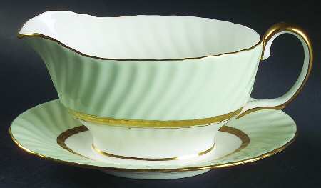 Somerset Green Gravy Boat with Attached Underplate