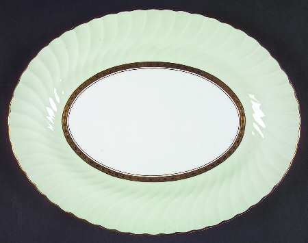 Somerset Green 12" Oval Serving Platter