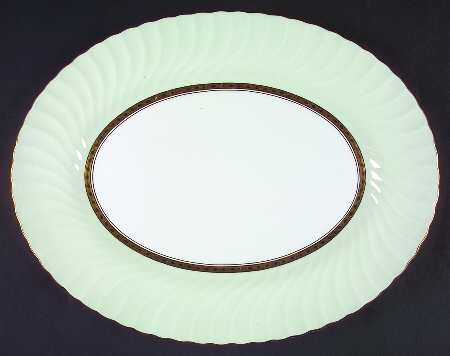 Somerset Green 15" Oval Serving Platter