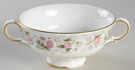 Spring Bouquet Footed Cream Soup Bowl