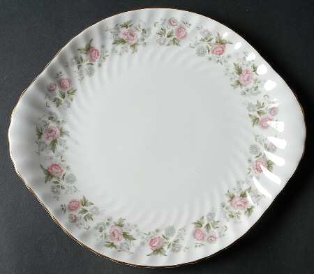 Spring Bouquet Handled Cake Plate