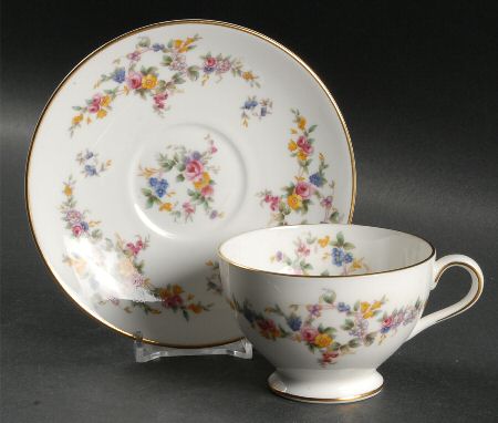 Spring Flowers Footed Cup & Saucer Set