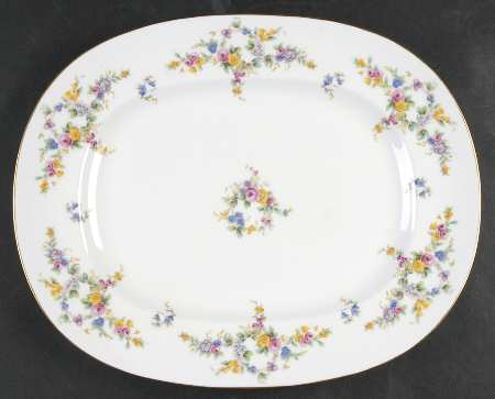 Spring Flowers 14" Oval Serving Platter