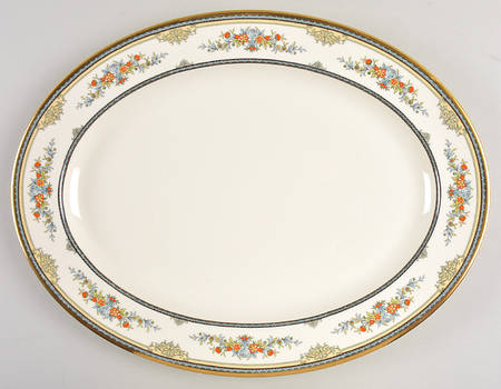 Stanwood (Gold Trim) 16" Oval Serving Platter