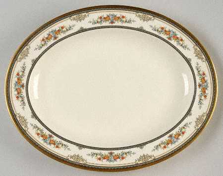 Stanwood (Gold Trim) 13" Oval Serving Platter