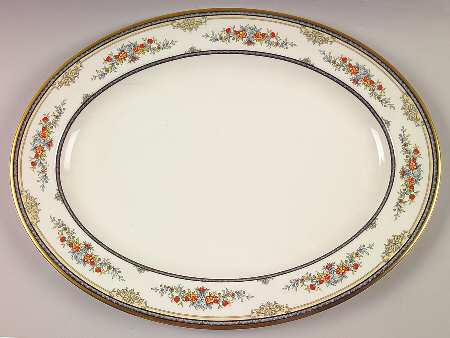 Stanwood (Gold Trim) 16" Oval Serving Platter