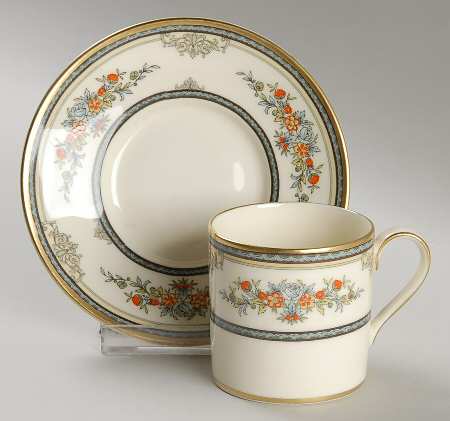 Stanwood (Gold Trim) Flat Demitasse Cup & Saucer Set