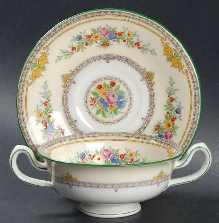 Stanwood Footed Cream Soup Bowl & Saucer Set