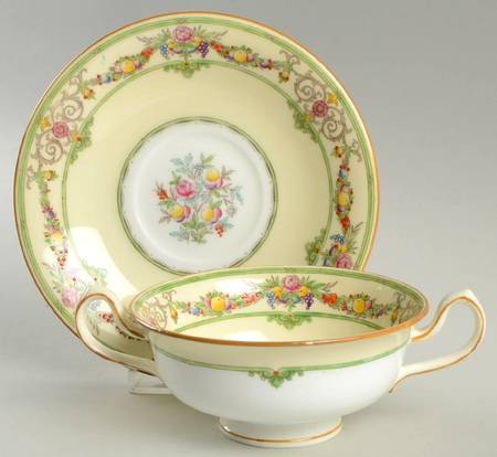 Stratford Footed Cream Soup Bowl & Saucer Set