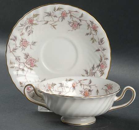 Suzanne Footed Cream Soup Bowl & Saucer Set