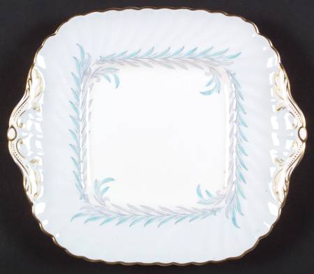 Symphony Blue Square Handled Cake Plate