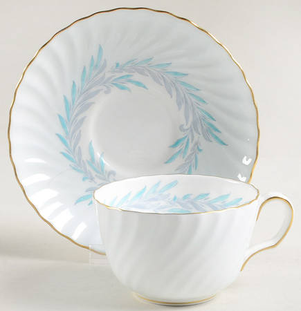 Symphony Blue Flat Cup & Saucer Set