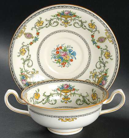 Talbot Footed Cream Soup Bowl & Saucer Set