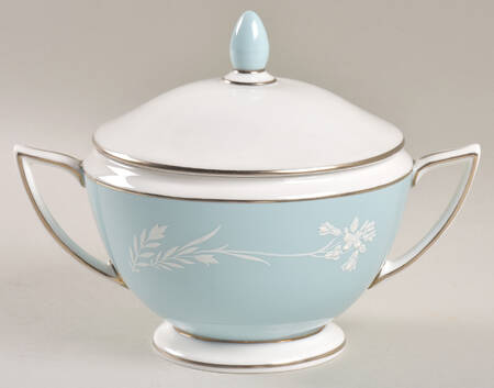 Turquoise Cameo Sugar Bowl & Lid