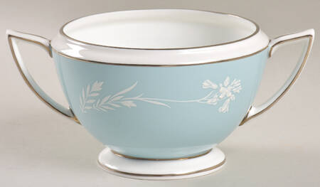 Turquoise Cameo Sugar Bowl No Lid