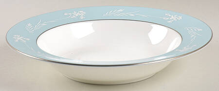 Turquoise Cameo Rim Soup Bowl