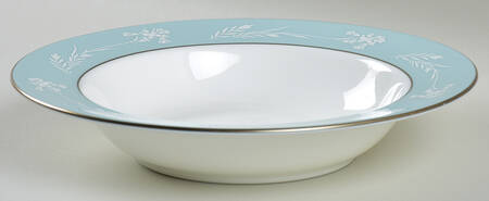 Turquoise Cameo Rim Soup Bowl