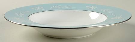 Turquoise Cameo Large Rim Soup Bowl