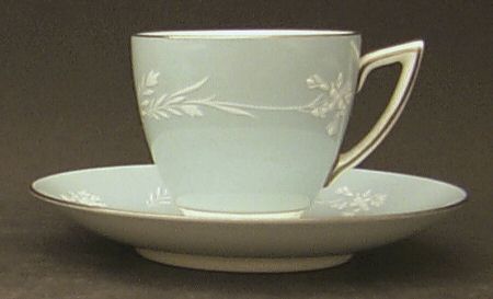 Turquoise Cameo Footed Demitasse Cup & Saucer Set