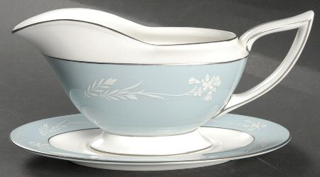 Turquoise Cameo Gravy Boat & Underplate by Minton