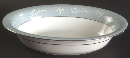 Turquoise Cameo 10" Oval Vegetable Bowl