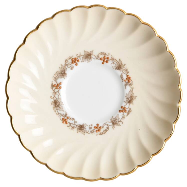 Vineyard Buff Saucer for Demitasse Cup