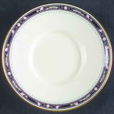 Warwick (Black Border, Pink Flowers) Saucer for Demitasse Cup