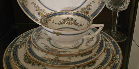 Warwick Blue Footed Cup & Saucer Set