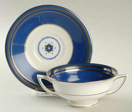 Washington Footed Cream Soup Bowl & Saucer Set