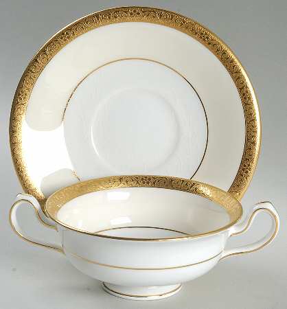 Westminster Footed Cream Soup Bowl & Saucer Set