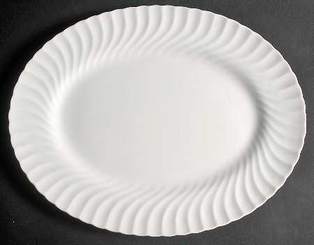 White Fife 15" Oval Serving Platter